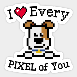 Pixelated jack russell terrier puppy with Inspirational quote Sticker